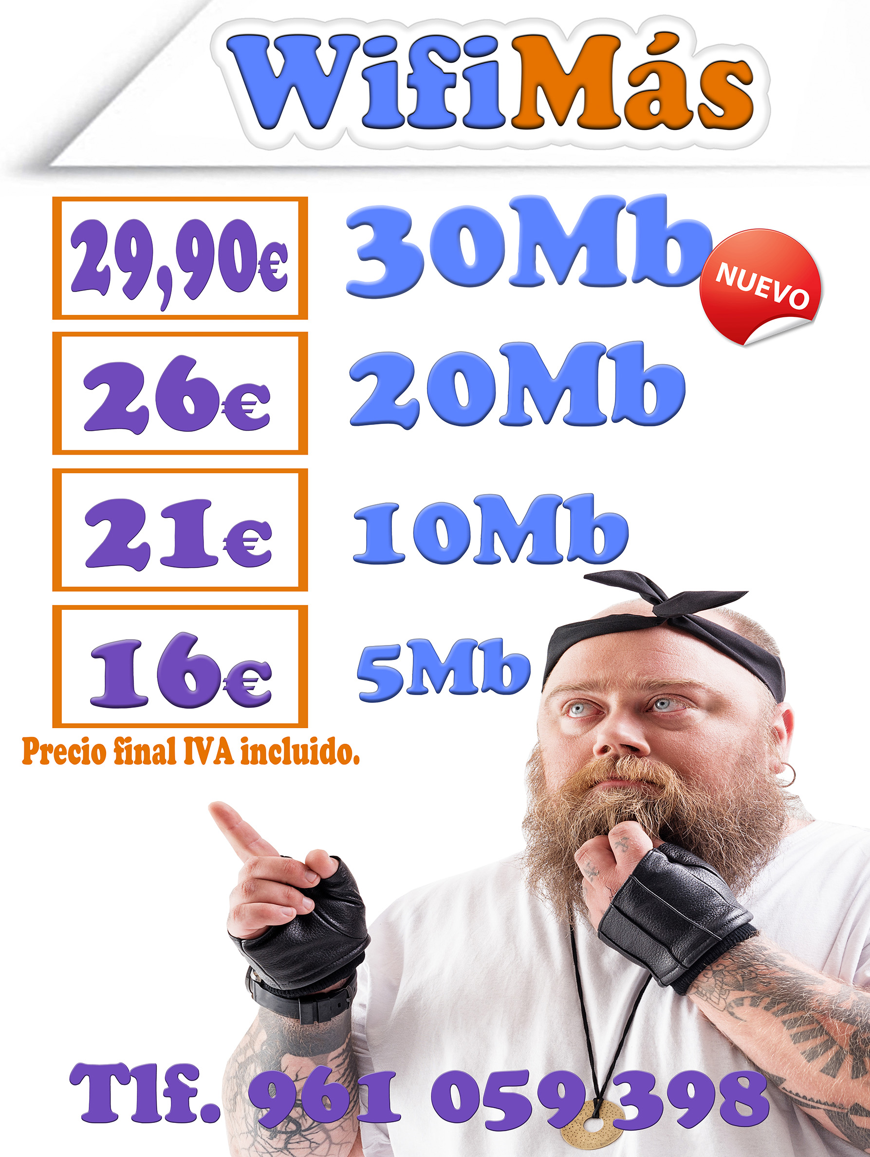 Internet en casa a elegir entre: 5, 10, 20 y 30 Megas de velocidad